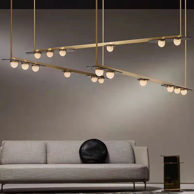 DecorBites™ Gray Glass LED Chandeliers: Modern Art Deco Lighting for Dining Room, Kitchen & Parlor