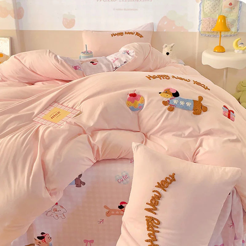 DecorBites™ Cloud Cotton Cartoon Bedding Set - Soft, Skin-Friendly, All Seasons