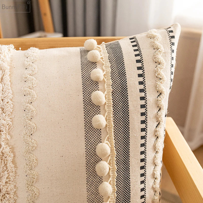 DecorBites™ Bohemian Beige Cushion Cover for Home Decor Sofa Bed 30x50cm/45x45cm