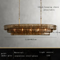 DecorBites™ Brown Glass Pendant Lights for Dining Table Chandelier, Oval Clear Round Suspension Lamp