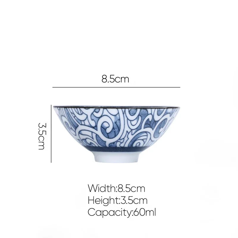 DecorBites™ Ceramic Kung Fu Tea Cup, Japanese Style Porcelain Espresso Coffee Cup