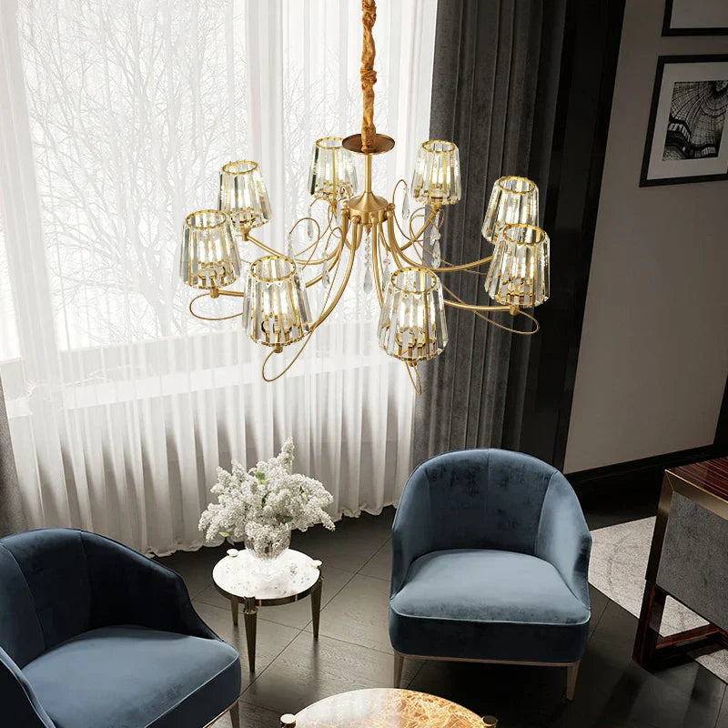 DecorBites™ Bronze Villa All Copper Chandelier - Modern Light Luxury for Living Room