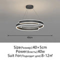 DecorBites™ Black White LED Ring Chandelier Pendant Lights for Home Indoor Decor