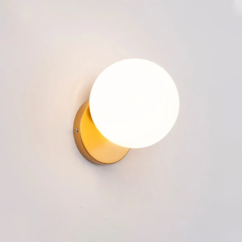 DecorBites™ Glass Shade Gold Wall Lamp for Bedroom Loft Design, Up Down Iron LED Wall Lights