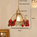 DecorBites™ Butterfly Pink LED Pendant Lamp Walnut Wood Glass Nordic Modern Home Decor