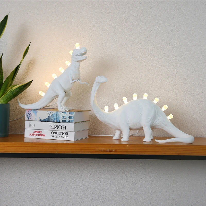 DecorBites™ Brontosaurus T-Rex Dinosaur Resin LED Desk Lamp for Bedroom Home Decor