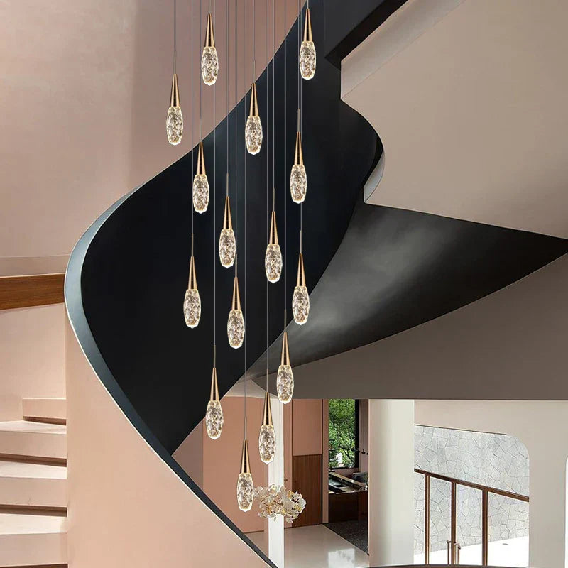 DecorBites™ Diamond Crystal Chandelier - Gold Interior Designer Living Room Lamp