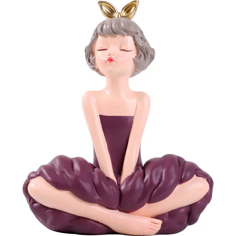 DecorBites™ Bowknot Fairy Girl Figurines, Nordic Decor and Crafts, Bubble Gum Girls Theme
