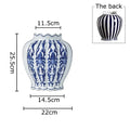 DecorBites™ Blue & White Porcelain Vase Desk Decor with Artificial Flowers