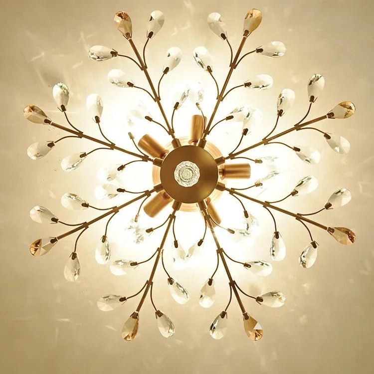 DecorBites™ Crystal Tree Chandelier Ceiling Light for Bedroom with LED E14 Bulbs