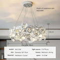 DecorBites™ Crystal Chandelier Chrome Ceiling Pendant Light Fixture for Modern Luxury Living Home Décor