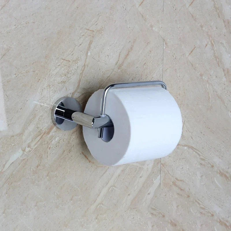 DecorBites™ Euro Silver Bathroom Paper Holder in Chrome Finish(Bit shorter version)