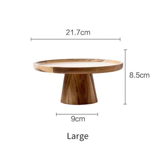 DecorBites™ Elevated Wooden Cake Plate | Stylish and Functional Food Serving Trays
