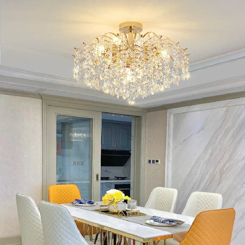 DecorBites™ Crystal Chandelier: Luxury French Retro Charm, Modern & Romantic Lighting
