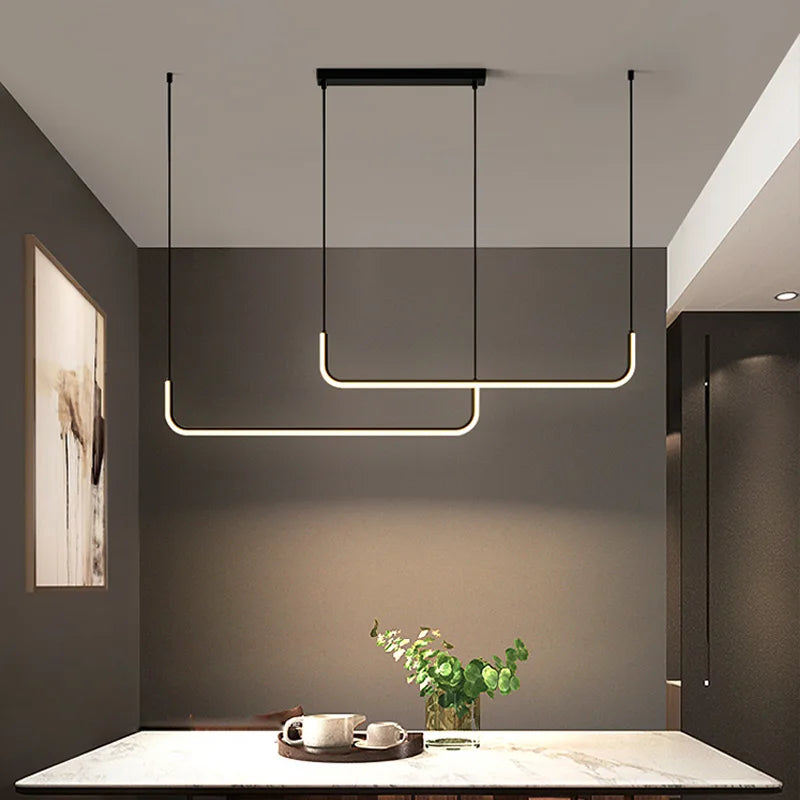DecorBites™ Black LED Pendant Chandelier for Dining Room Kitchen Bar Decor