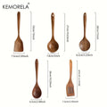 DecorBites™ 5PCS Teak Wooden Cooking Spoon Set - Natural Kitchen Tableware Tools