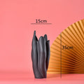 DecorBites™ Black Texture Ceramic Vase Irregular Crafts Flower Arrangement Home Decoration