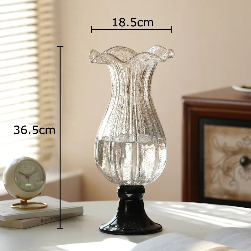DecorBites™ Glass Vase for Hydroponics Plant Pot Room Decor & Flower Arrangement