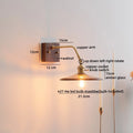 DecorBites™ Amber Glass LED Wall Sconce Pull Chain Switch.