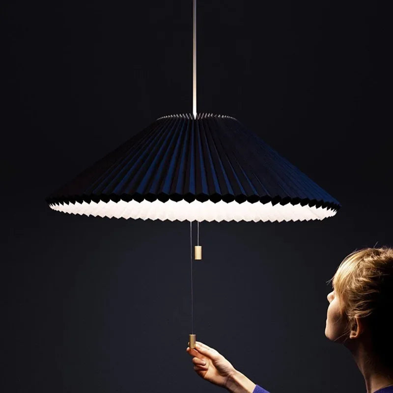 DecorBites™ Deformed Fabric Umbrella Chandeliers LED Lamp for Home Lighting
