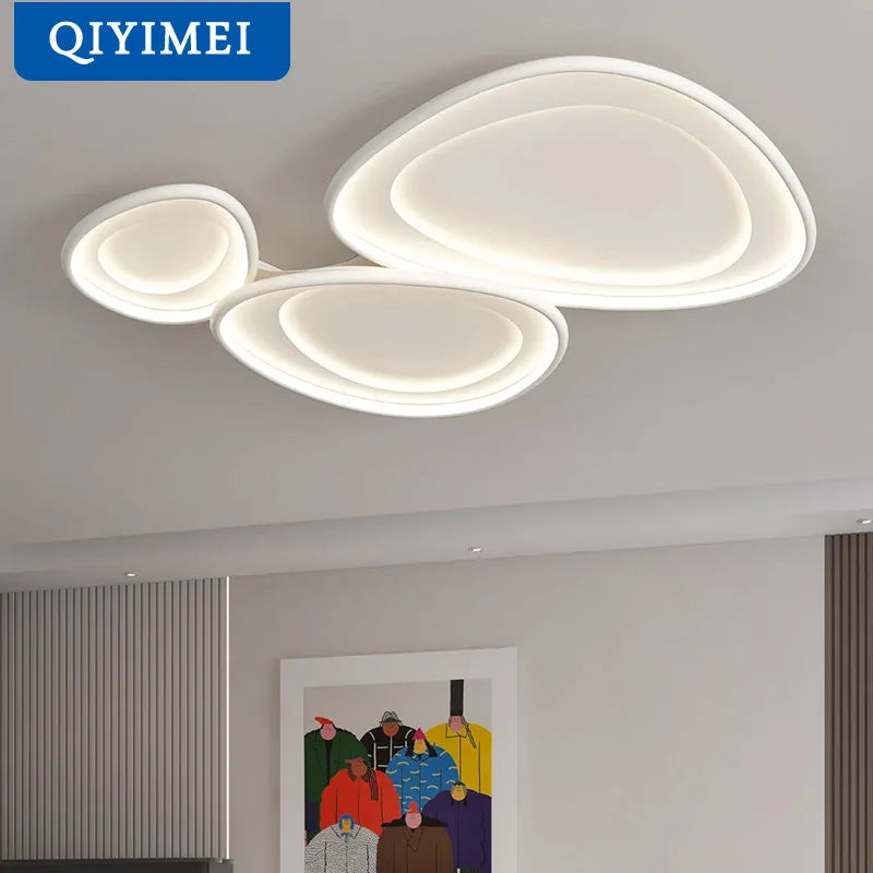 DecorBites™ LED Chandeliers White Chrome Kitchen Light Fixture Modern Home Lighting