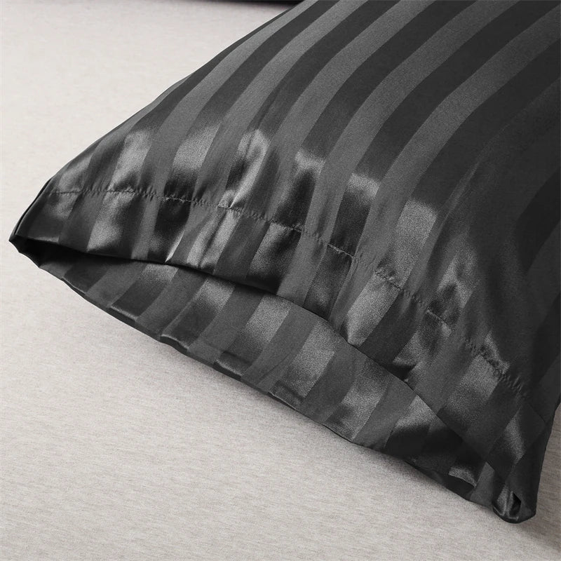 DecorBites™ Luxe Jacquard Stripes Pillow Cover Set - Queen & King Size Home Pillowcases