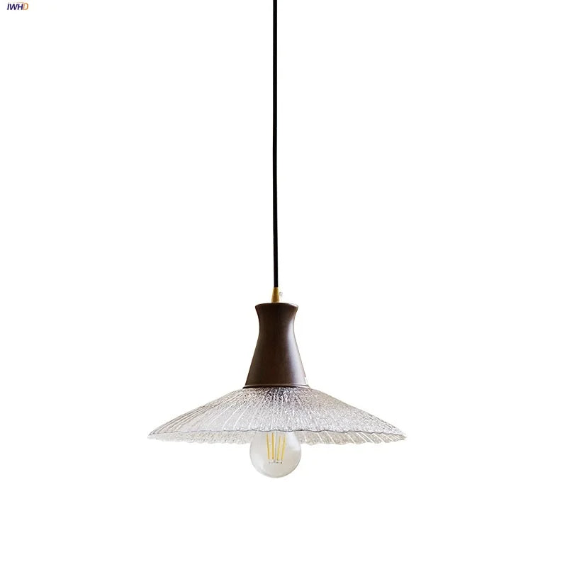 DecorBites™ Glass & Wood LED Pendant Lights for Home Decor & Restaurant Lighting