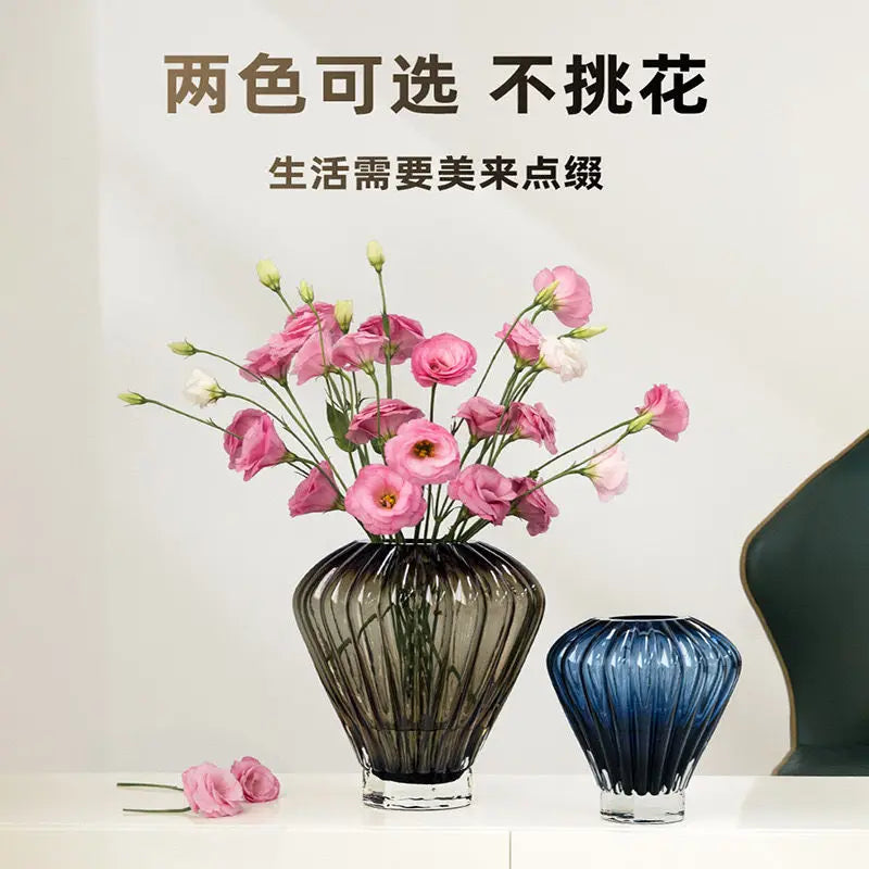 DecorBites™ Blue Hot Air Balloon Vase, Lily Flower Arrangement Home Decoration
