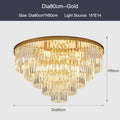DecorBites™ Black Gold Crystal Ceiling Chandelier: Modern LED Pendant Light for Luxe Living Spaces