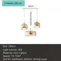 DecorBites™ Amber Glass Chandelier Pendant Light for Living Room, Bedroom, Kitchen, and Bar