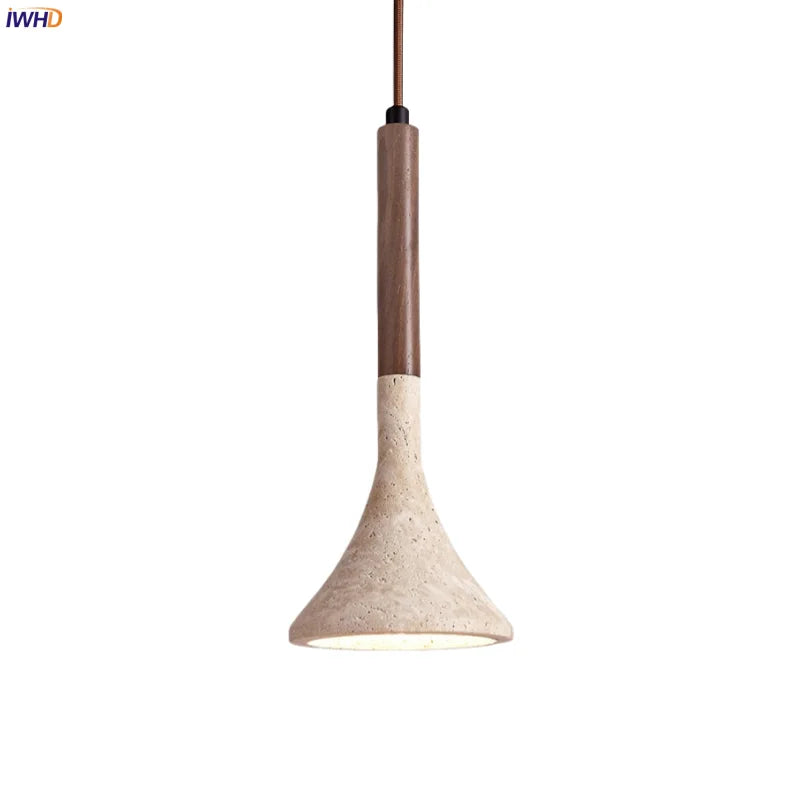 DecorBites™ LED Pendant Light Yellow Travertine Modern Hanging Lampara