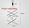 DecorBites™ Black Stair LED Chandelier: Modern Long Line Ceiling Pendant Light for Hall Living Room