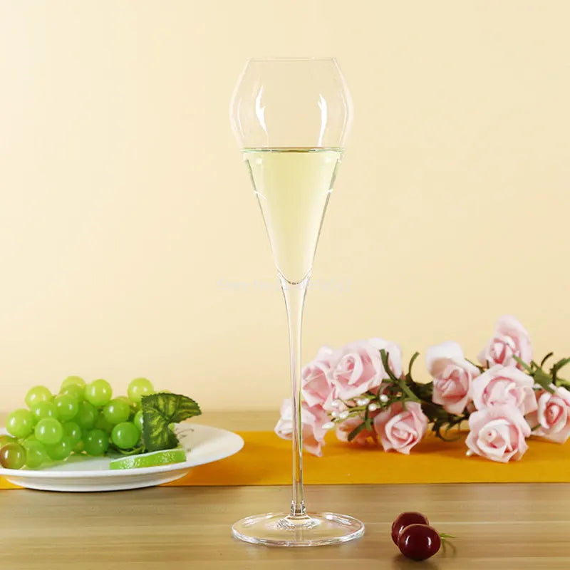 DecorBites™ Crystal Champagne Flutes Set - Elegant Hand Blown Glassware for Celebrations