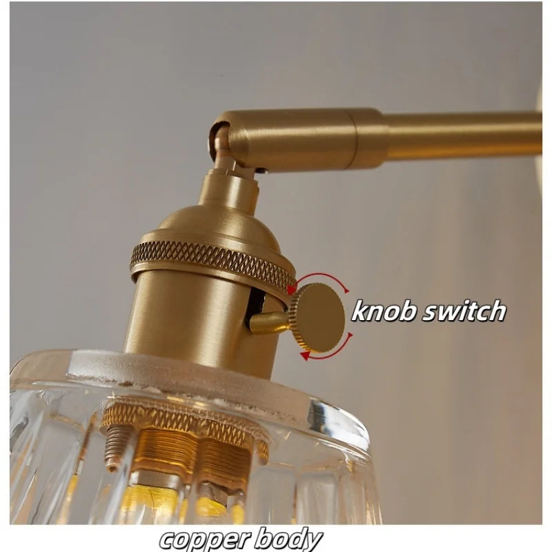 DecorBites™ Clear Glass Copper Knob LED Wall Lights | Modern Nordic Design