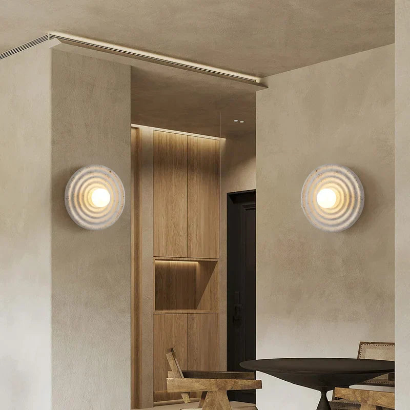 DecorBites™ Japanese Style Round Circle LED Wall Lamp for Bedroom and Living Room