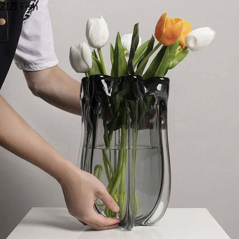 DecorBites™ Glass Vase Hydroponics Desk Decoration Floral Arrangement Room Decor