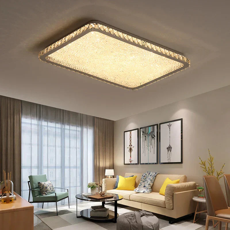 DecorBites™ Crystal Round Ceiling Lamp: Nordic Light Luxury LED Home Lighting for Bedroom and Living Room