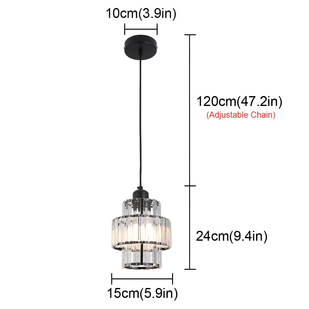 DecorBites™ Crystal Chandelier LED Pendant Light for Modern Home Decor