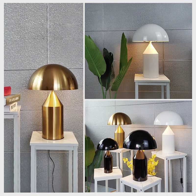 DecorBites™ LED Mushroom Table Lamp: Stylish Metal Desk Light for Living Room, Bedroom, or Dining Area