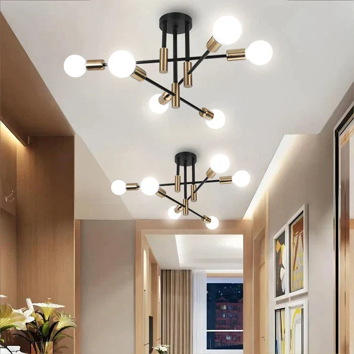 DecorBites™ LED Sputnik Chandelier Ceiling Light Fixtures for Bedroom Living Room