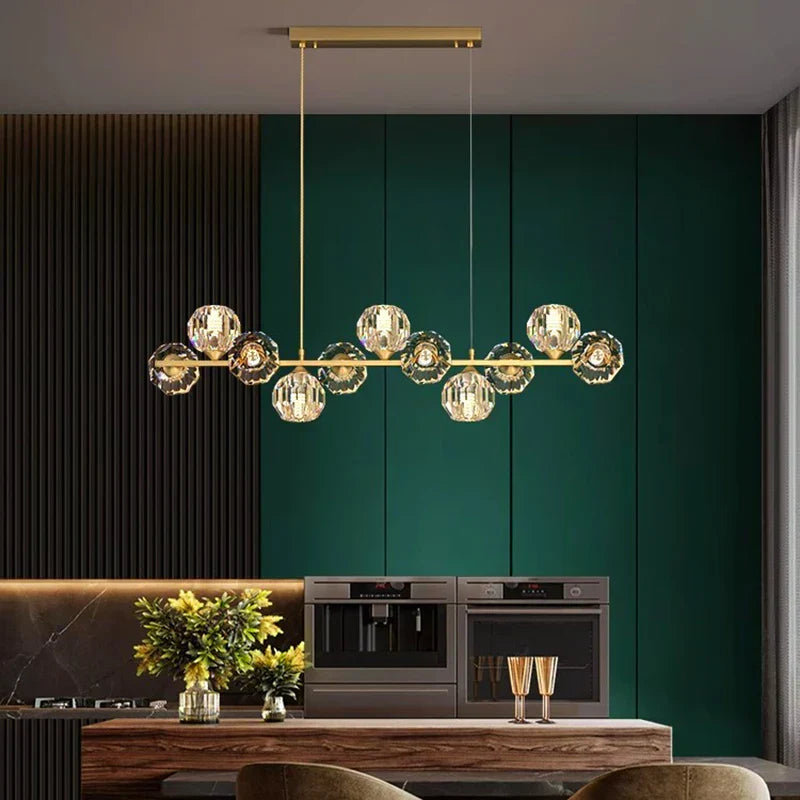 DecorBites™ Crystal Chandelier | Luxury Pendant Light for Living and Dining Room