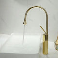 DecorBites™ Brushed Gold/Black/White Basin Faucet with Single Handle Swivel Sink Water Crane