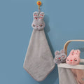 DecorBites™ Cartoon Rabbit Coral Velvet Hand Towel - Quick Dry Kitchen Bathroom Cleaning Towel