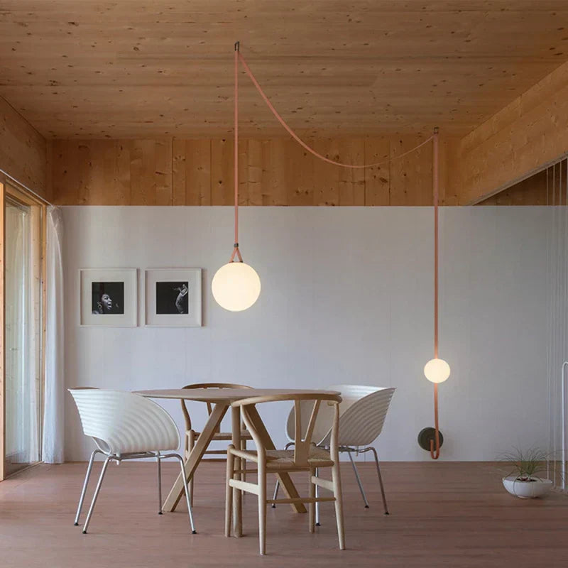 DecorBites™ Glass Ball Pendant Lamp for Loft Living Dining Room, LED Lighting