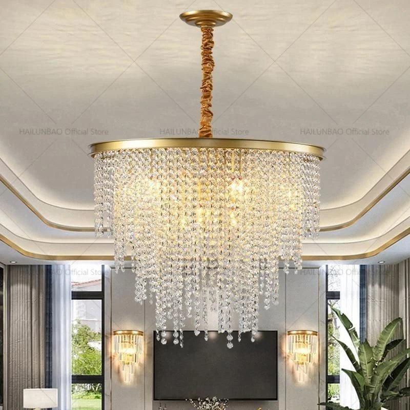 DecorBites™ Crystal Chandelier: 2024 Post-Modern Living Room Lighting