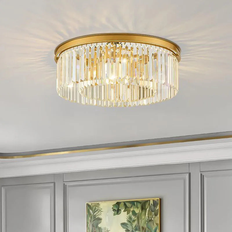 DecorBites™ Crystal Flush Mount Ceiling Light for Home Hotel Restaurant Decoration