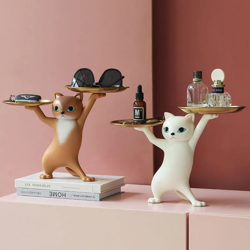DecorBites™ Cat Figurines Storage Tray Key Holder Decoration Gift