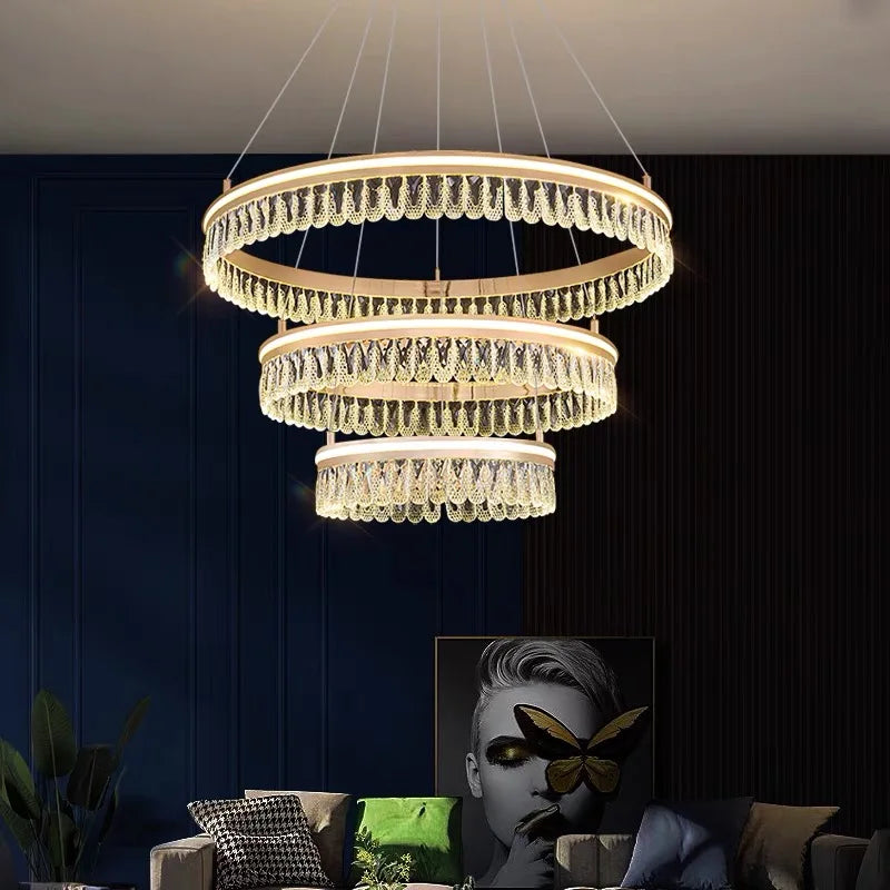DecorBites™ Crystal Chandelier Luxury LED Lighting for Living Dining Kitchen Bedroom