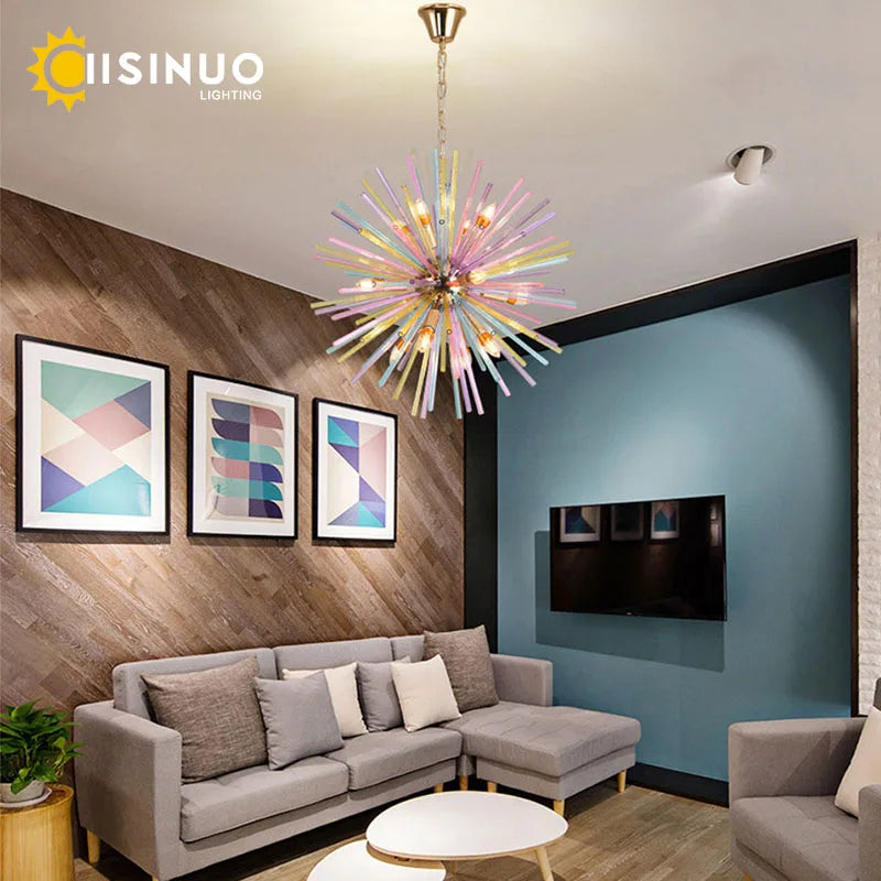 DecorBites™ Dandelion Chandelier Glass Hanging Lighting for Kids Room, Bedroom, Dining Room