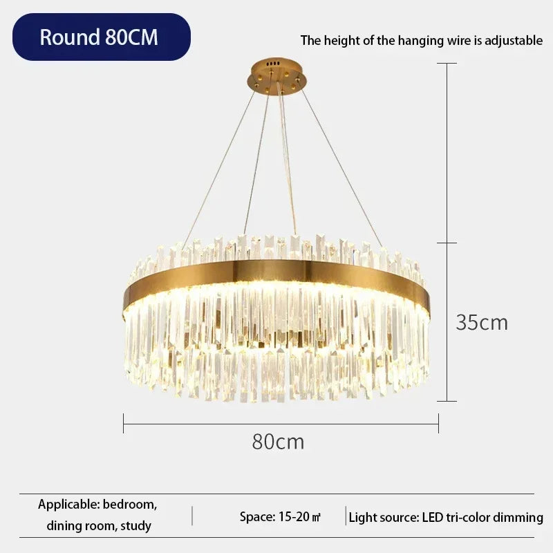 DecorBites™ Crystal Ceiling Pendant Light for Living Dining Room Chandelier Home Decor